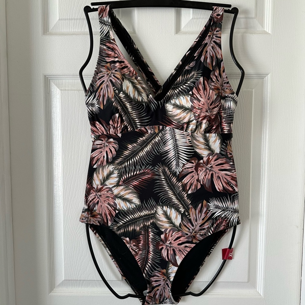 Hurley Tropical Leaf Print Swimsuit